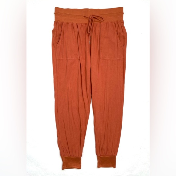 Rewash Women’s Orange/Rust Athletic Jogger Pants Drawstring Waist Pockets Size L - Picture 1 of 11